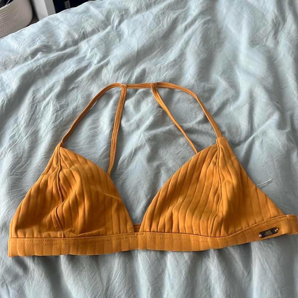 Burnt yellow adjustable strap Roxy bikini top